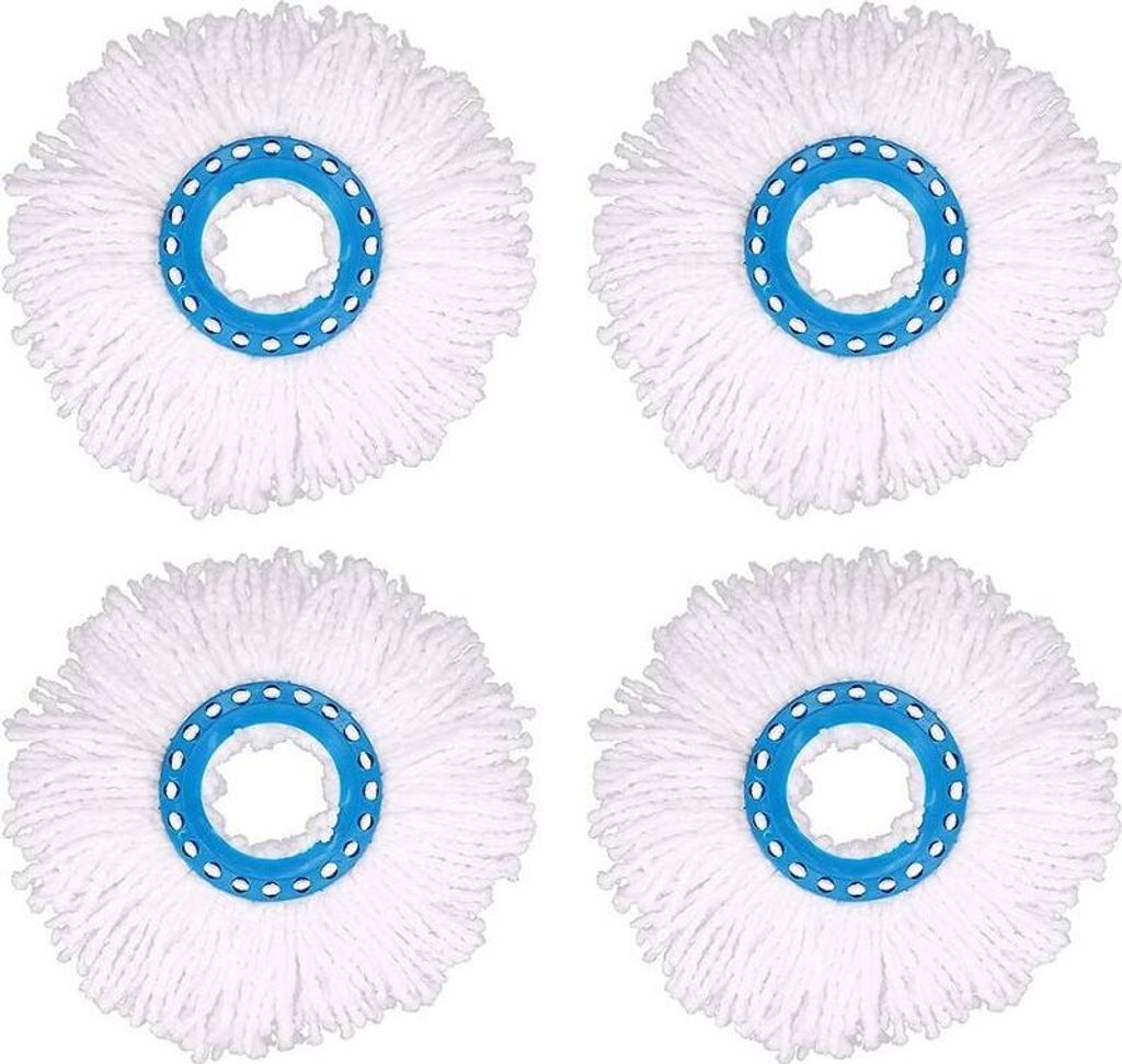 Stück Mikrofaser-Besenköpfe, runde Ersatz-Wischmoppköpfe mit 360°-Drehung für die Bodenreinigung (Durchmesser 16 cm)