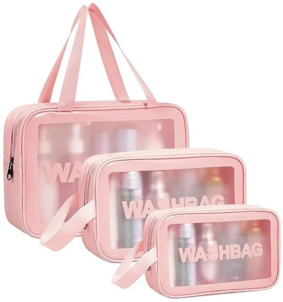 Trousse cosmétique transparente et imperméable avec fermeture zip XL