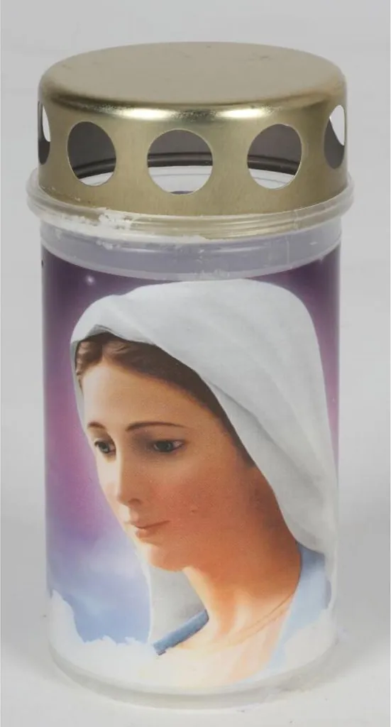 Bougies funéraires Madonna 12cm - Lumière résistante vent et intempéries