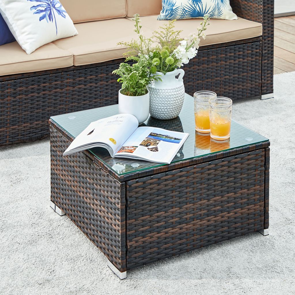 SONGMICS (5-tlg) Gartenlounge-Set, Tisch, Fußhocker und Produktbild 4