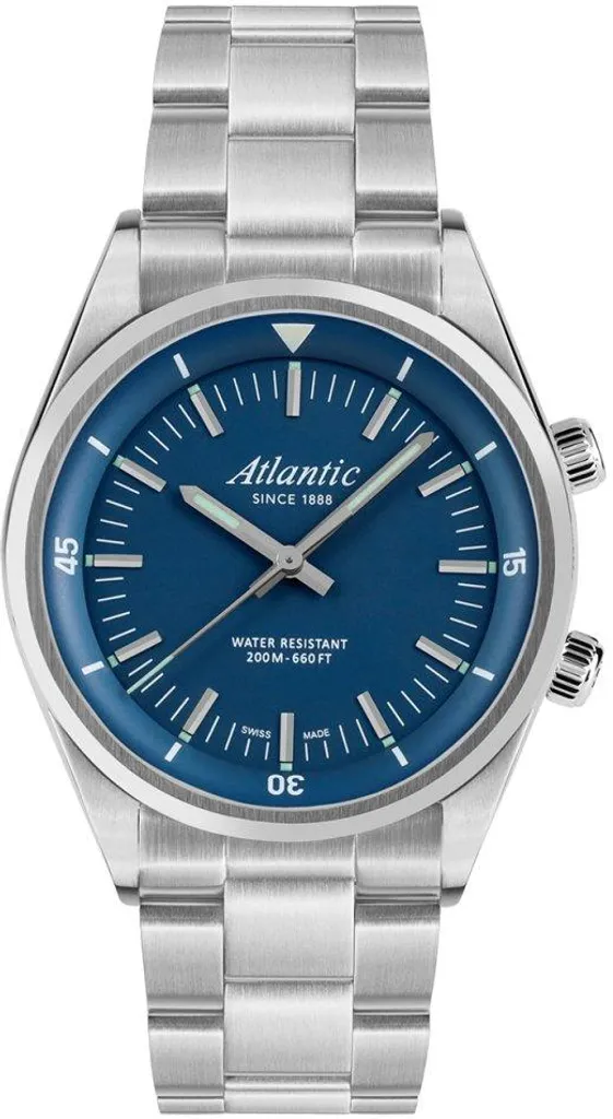 Montre homme Atlantic bleu marine idéale pour le travail et sorties