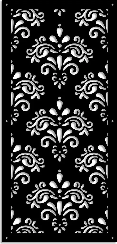 DAMASCO Pannello PVC Traforato Nero 47x94cm | Divisorio Design Interni