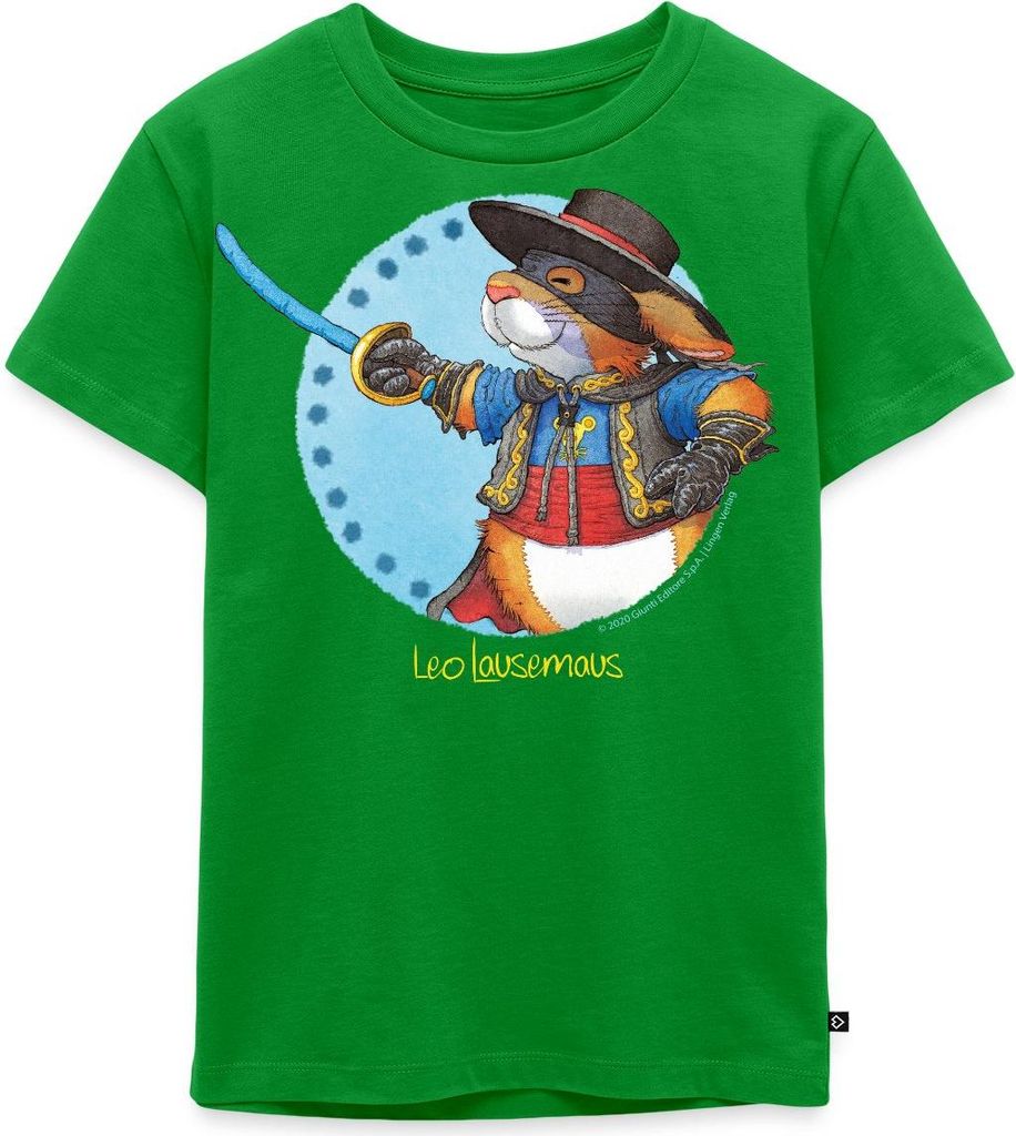Spreadshirt Leo Lausemaus Kostüm Kinder Fasching Kinder Premium T-Shirt, 110/116 (4 Jahre), Grün