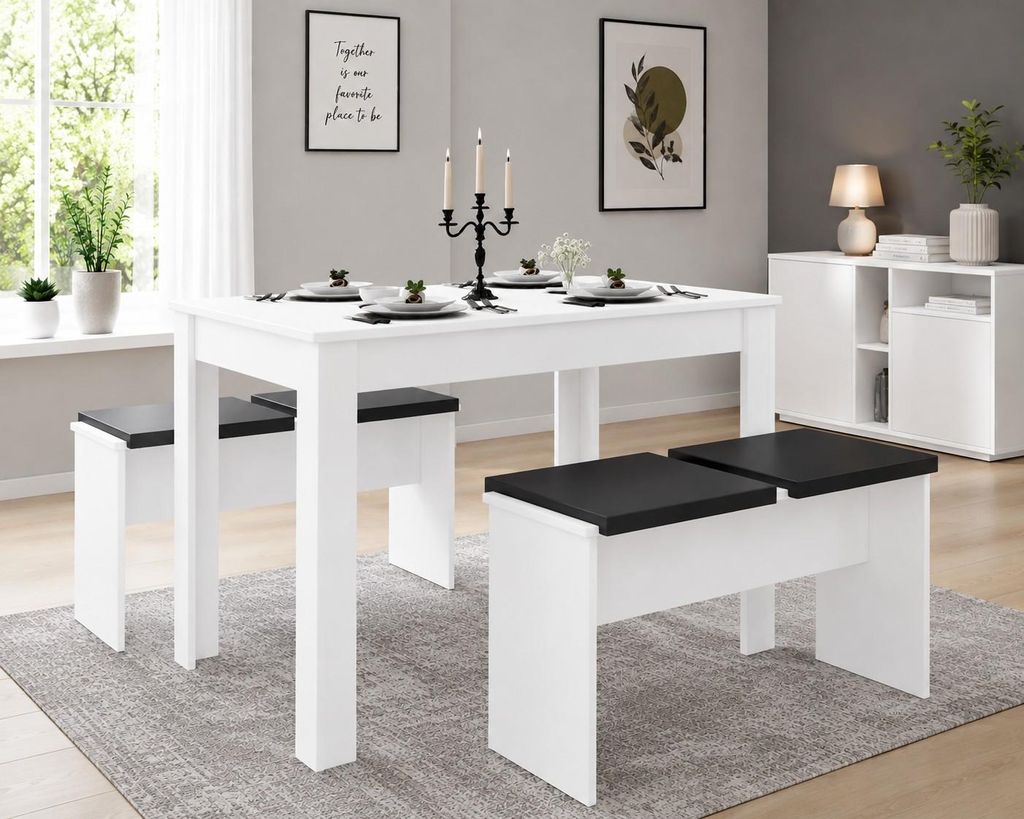 VCM Essgruppe | Küchentisch Set |Tischgruppe | Maße Tisch Produktbild 