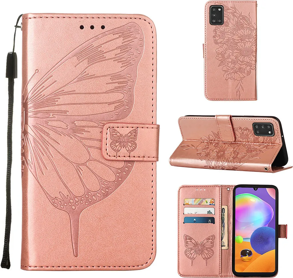 Regala Eleganza: Cover Samsung Galaxy A31 Rose Gold con Farfalle