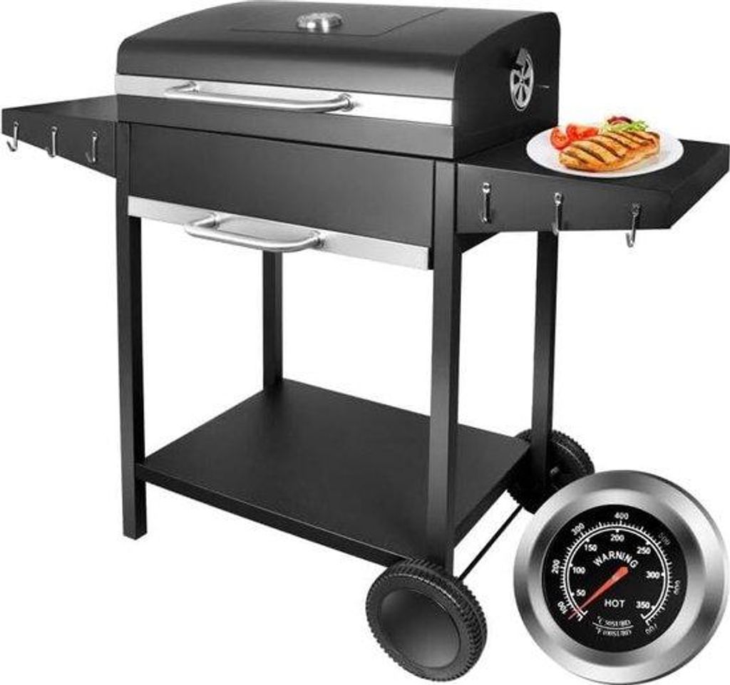 Barbecue au charbon XXL avec couvercle, thermomètre, Image du produit 