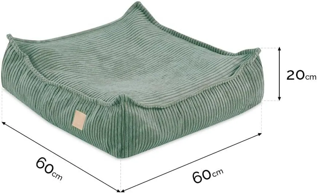 Cuscino Morbido Per Cani Kerbl Jerome – Verde Scuro, 60x40x6 Cm, Rivestimento Lavabile, Adatto A Cani Piccoli E Grandi