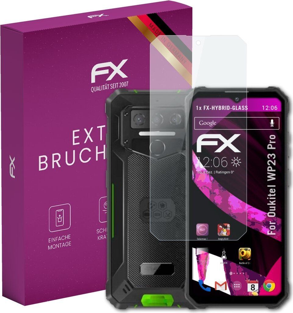 atFoliX FX-Hybrid-Glass Displayfolie kompatibel mit Oukitel WP23 Pro Glasfolie