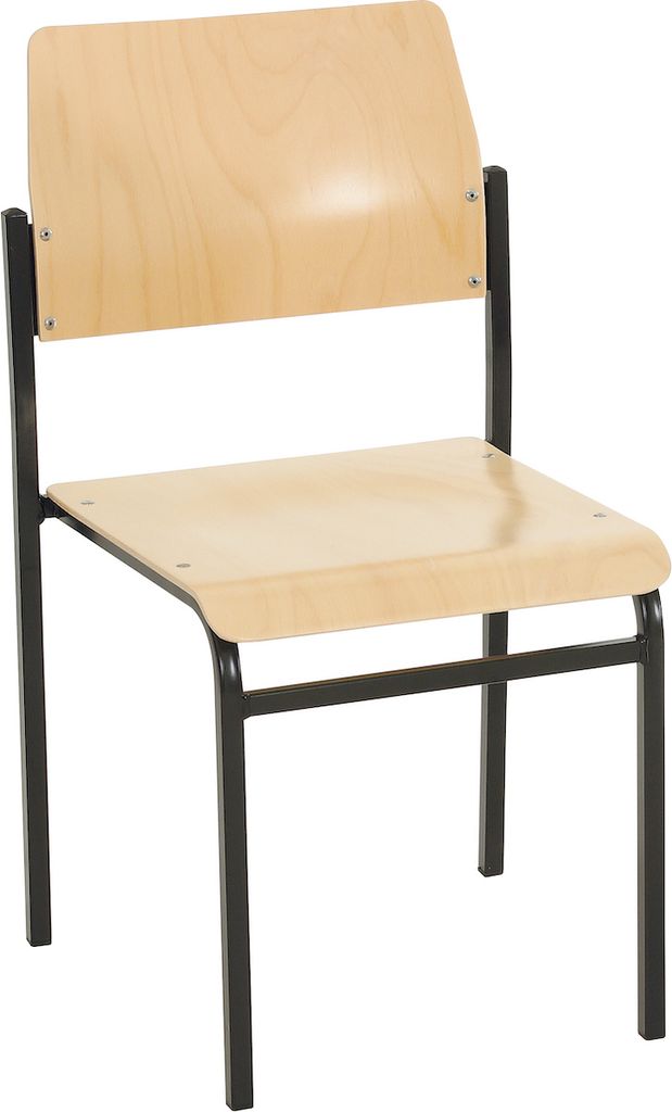 Stapelbare Besucherstühle Newark | HxBxT 70x42x42cm | Tragfähigkeit 110kg | Buche-Sitz | Schwarz/Buche