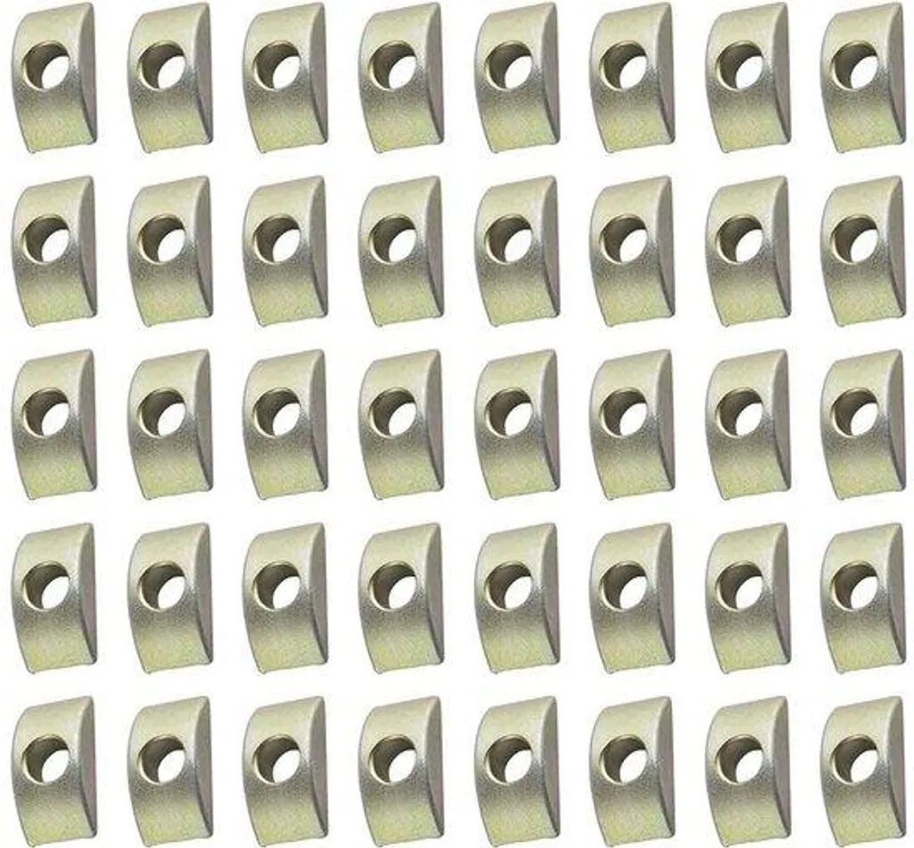Quincaillerie d'ameublement : 40 écrous demi-lune 8mm finition bronze