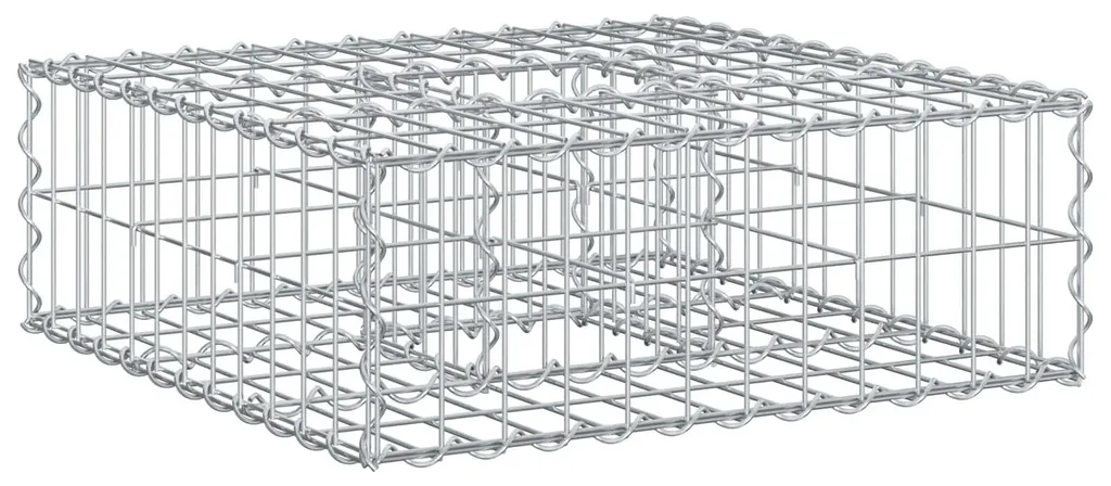 Jardinière gabion anti-corrosion 60x60x20 cm, bac à plantes durable