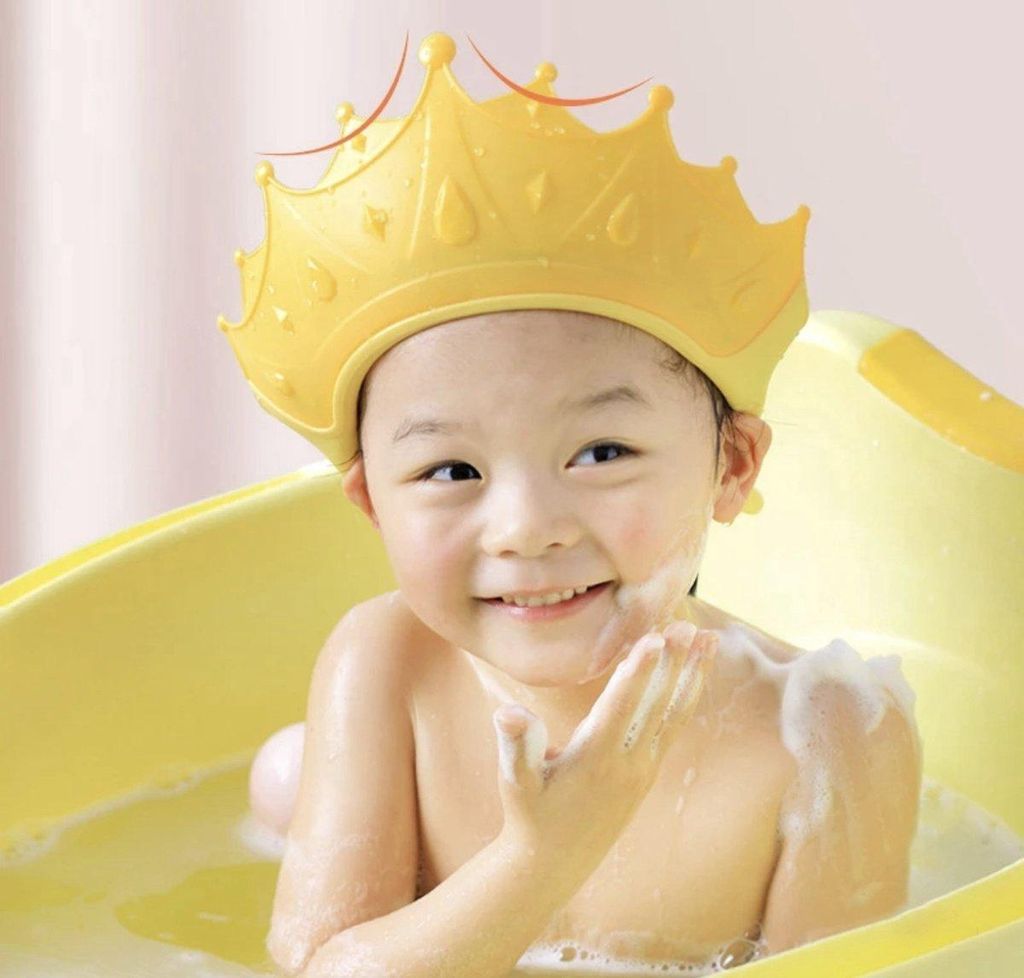 Jumadas „Verstellbare Duschhaube für Kinder – Bade- und Duschhaube aus Silikon – Krone – keine Zitronenfarbe“