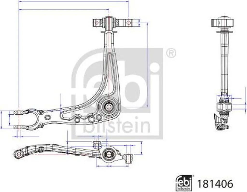 Pièce de suspension avant pour 407 et 508, Bras FEBI BILSTEIN OE 3521T8