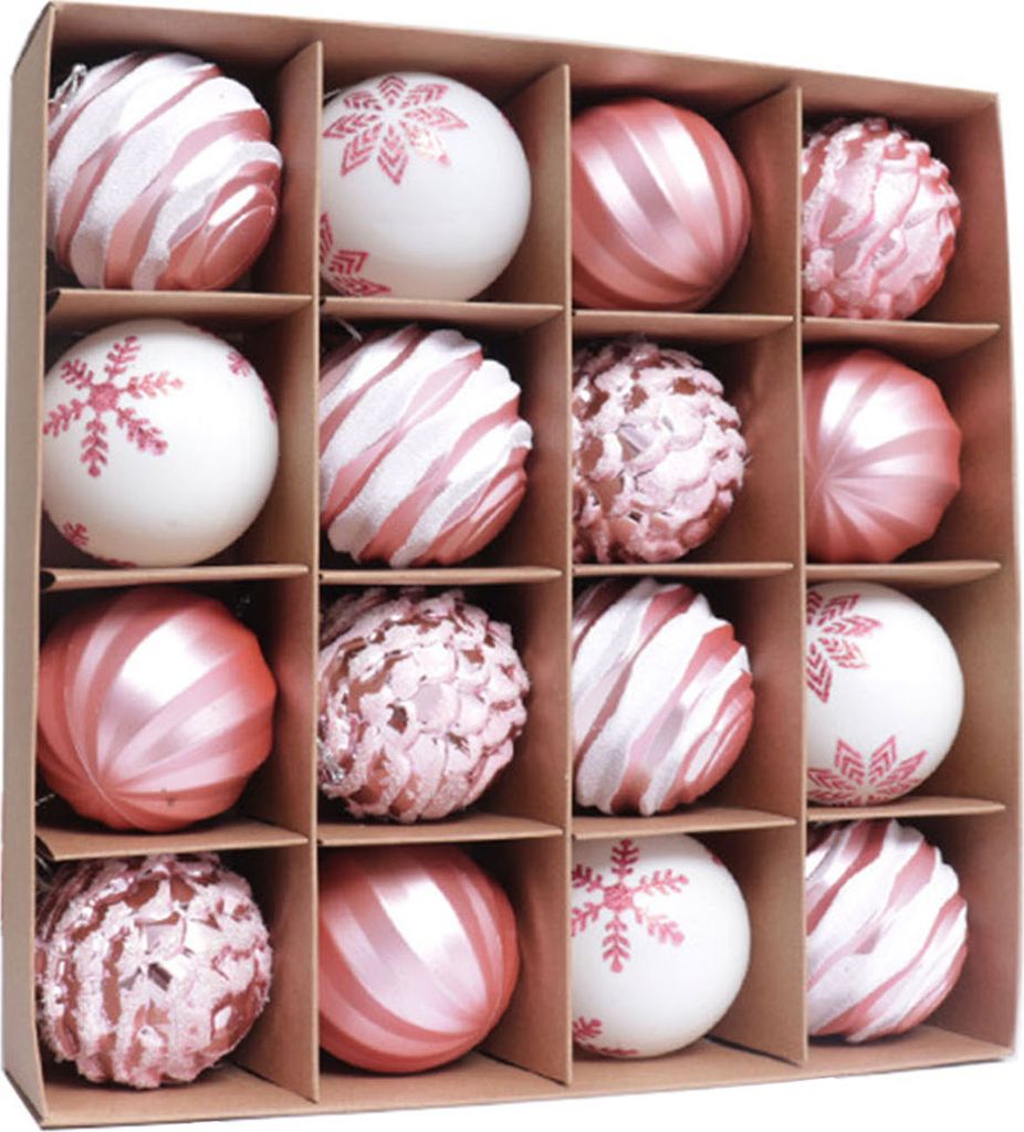 16/44 Stück Weihnachtskugeln, Ornamente, Kunststoff, Baum, hängende Kugel, Schneeflocke, Pailletten-Kugel, Dekoration für Urlaub, Zuhause, Party...