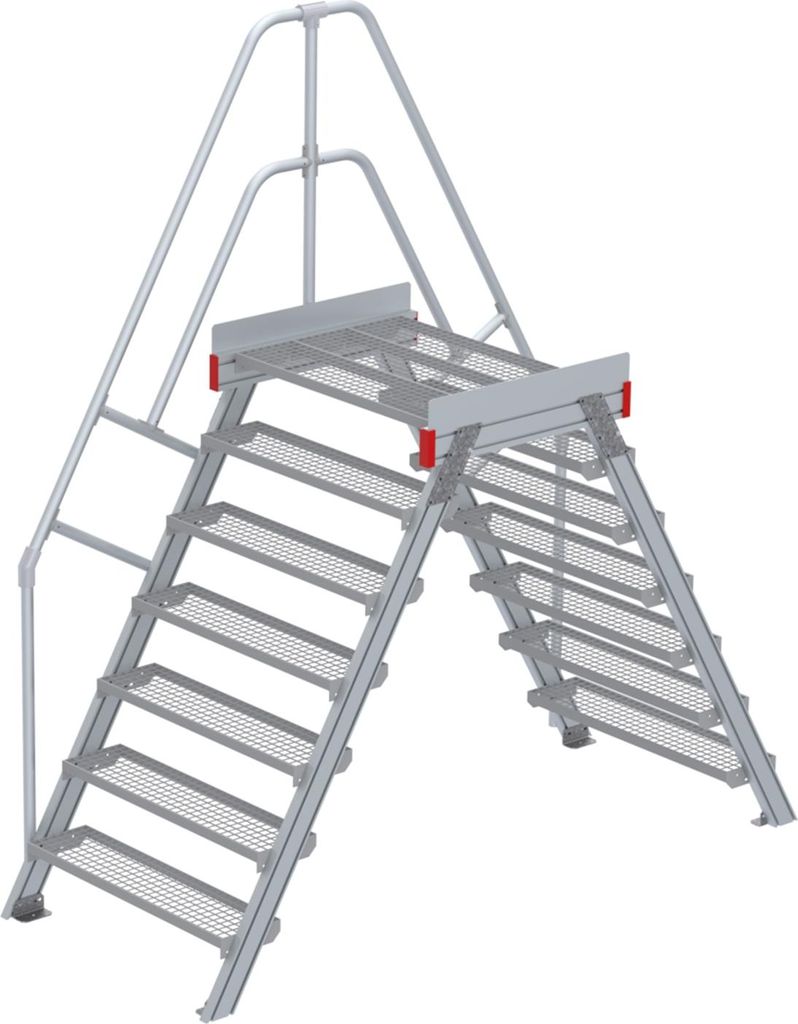 Euroline 512 Überstieg 60° 1000mm Stufenbreite 2x7 Stufen Stahl Gitterrost