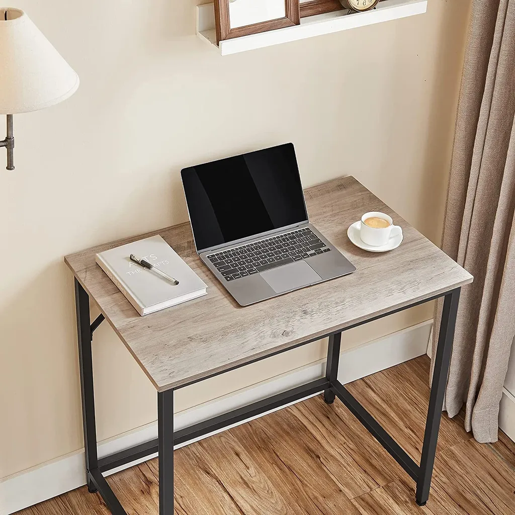 Bureau Petit Espace 80cm Greige - Solution de Travail Gain de Place - 2
