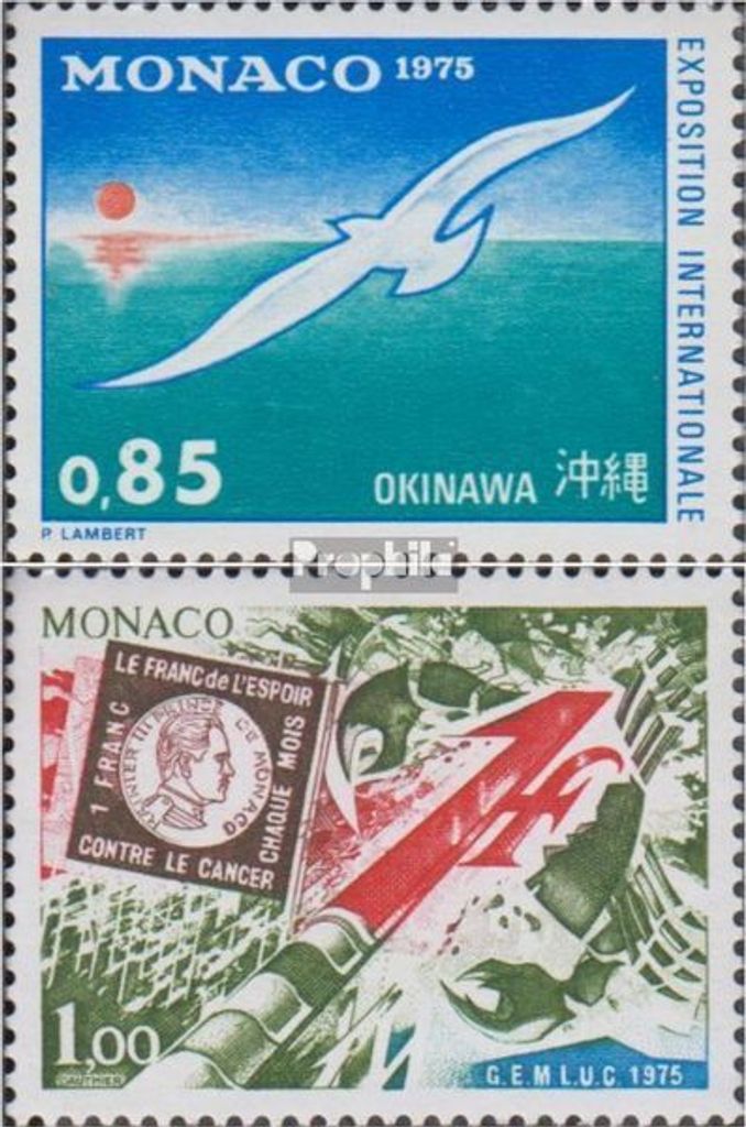 Briefmarken Monaco 1975 Mi 1177,1178 (kompl.Ausg.) postfrisch EXPO75