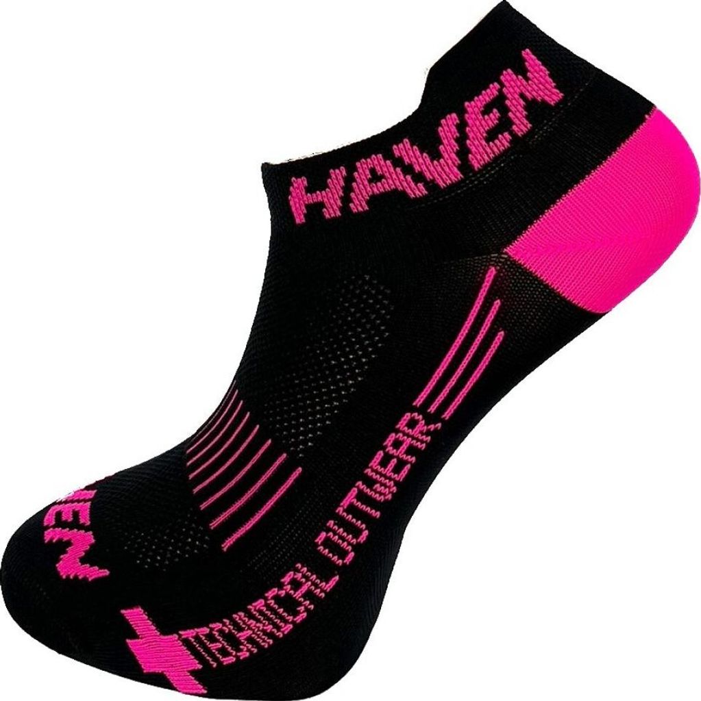HAVEN Knöchelhohe Fahrradsocken - SNAKE SILVER NEO 2PAK - Schwarz/Rosa 34-36