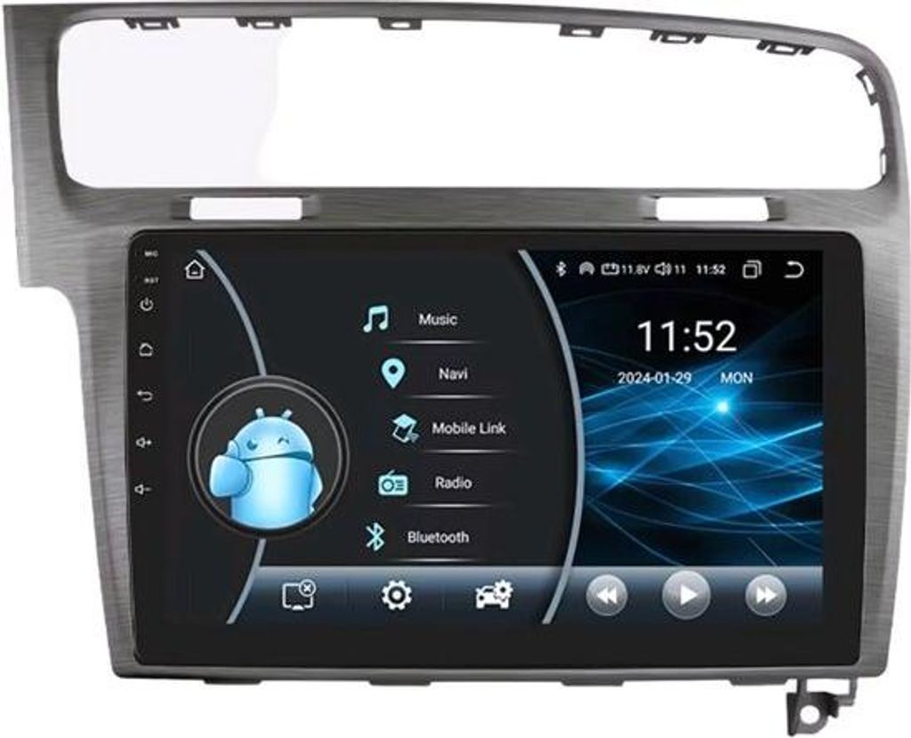 Autoradio mit Bluetooth und CarPlay für VW Golf 7 (2013–2017) – kompatibel mit Apple und Android – Stereoanlage mit Navigationssystem – 2 ...
