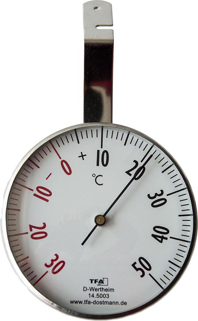 Venkovní teploměr okenní kovový Ø 75 mm nerez Obrázek produktu 