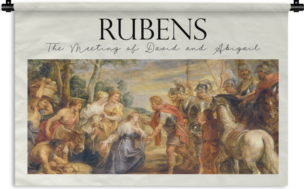 MuchoWow Wandteppich Wandbehang Das Treffen von David und Abigail - Rubens - Alte Meister 120x80 cm Tapisserie Dekoration Wandtuch - Wanddekorati...