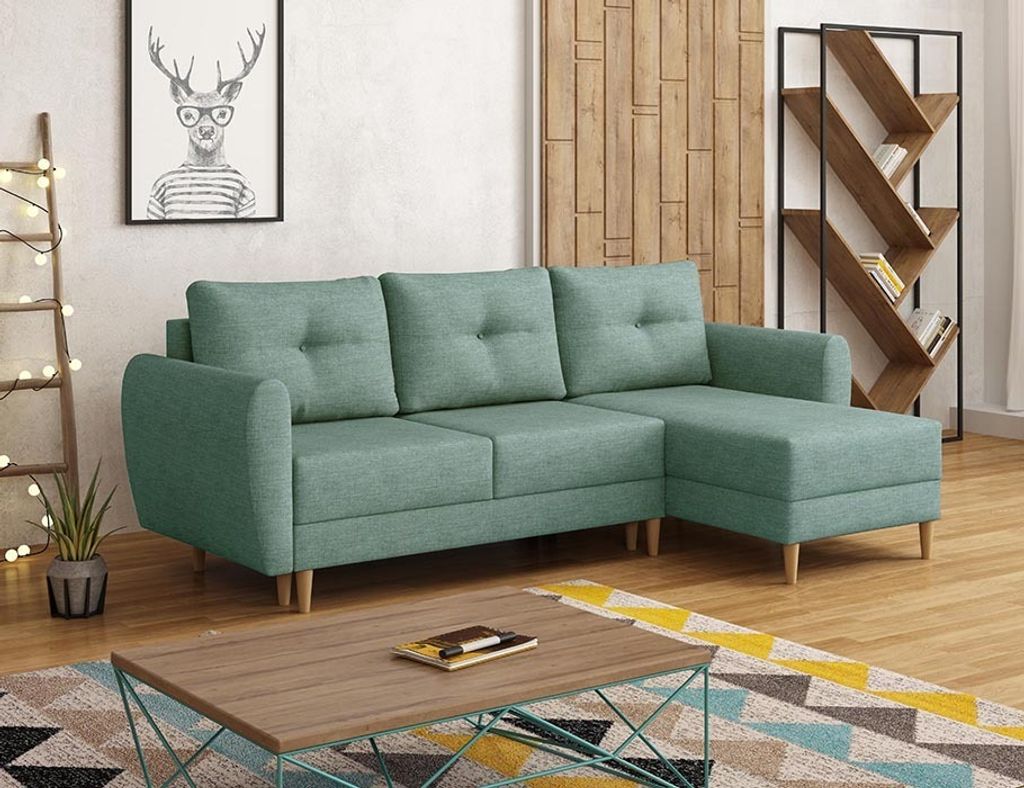 Easy4You Minze Ecksofa Manstad in L-Form 235x90x145 cm mit Produktbild 