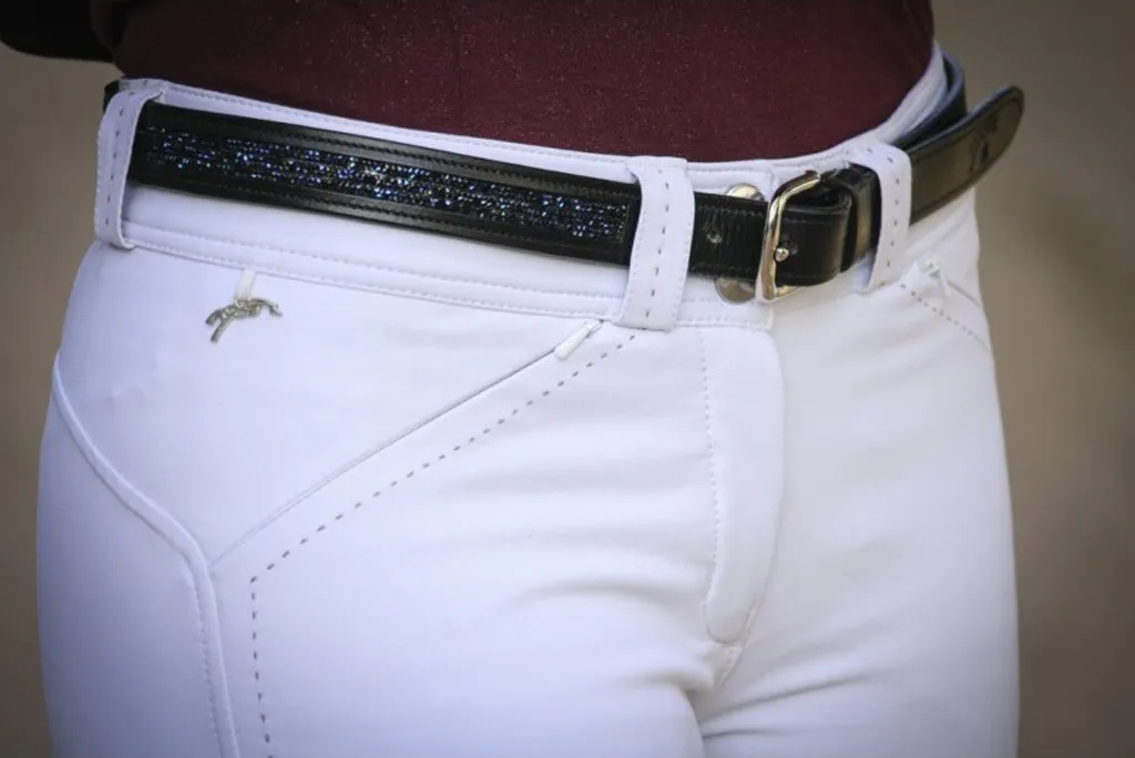 Ceinture Penelope Emmastar Ekkia noire en cuir 80cm pour l'équitation
