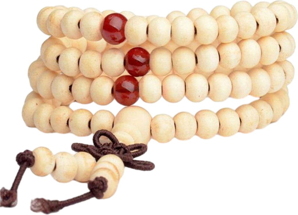 Armband Holzperlenarmband Stressabbau Gefälschtes Sandelholz Buddhistischer Buddha 4-lagige Handgelenkkette Männer Frauen Armband Armreifen