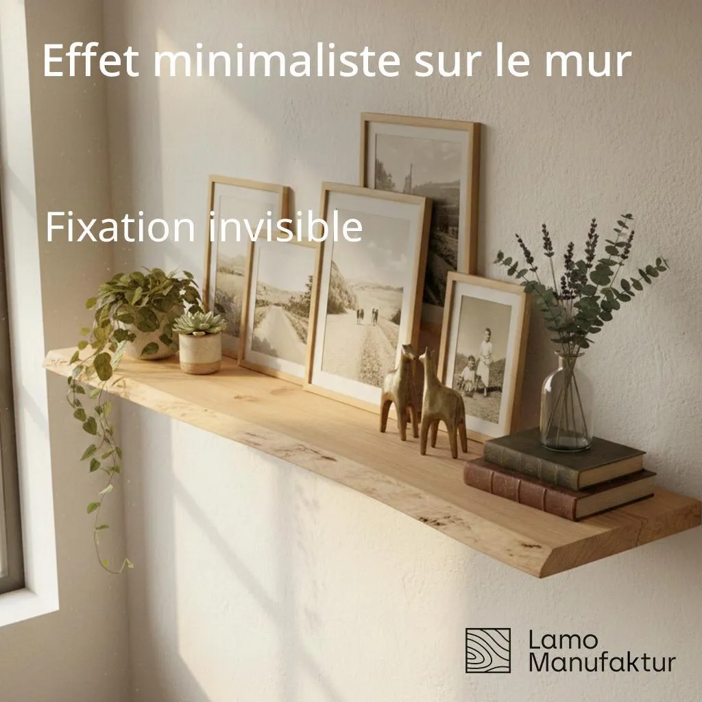Equerre de Fixation Invisible 30cm Noire - Support Etagere Métal Robuste - 3