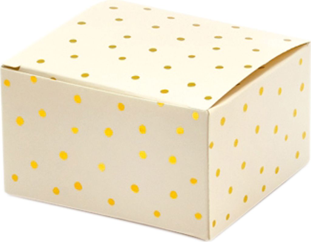 10 kleine, pfirsichfarbene, gepunktete Geschenkboxen aus Produktbild 