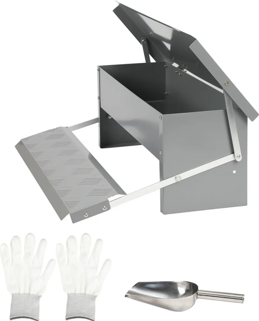 Distributeur Poules 5kg Inox avec Cuillère et Gants - Haute Résistance
