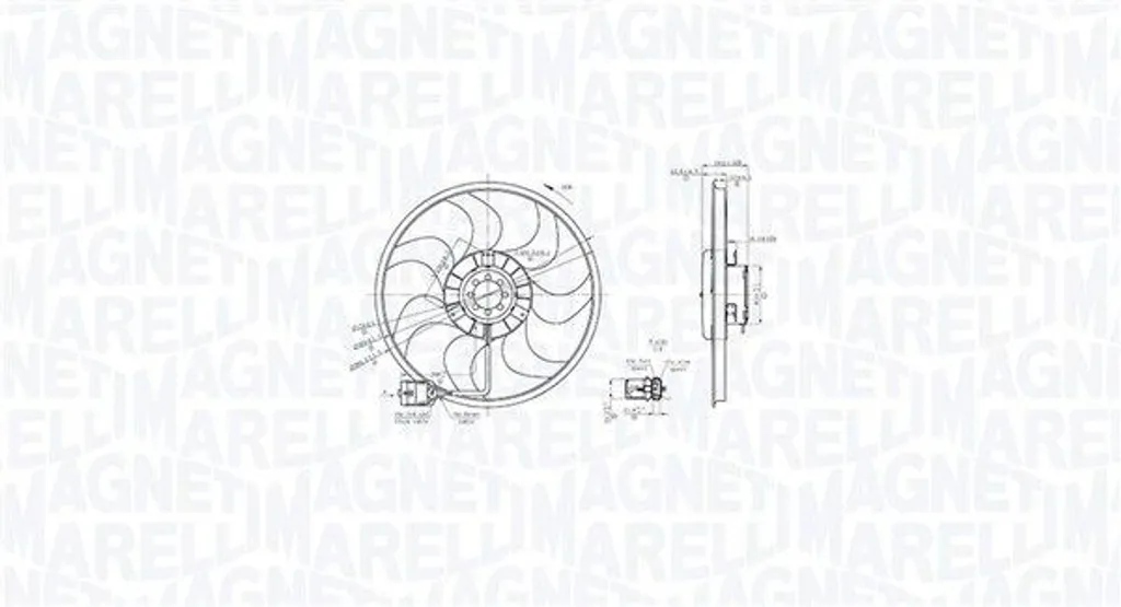Ventilateur Moteur MAGNETI MARELLI 390,5mm Haute Efficacité ZAFIRA B