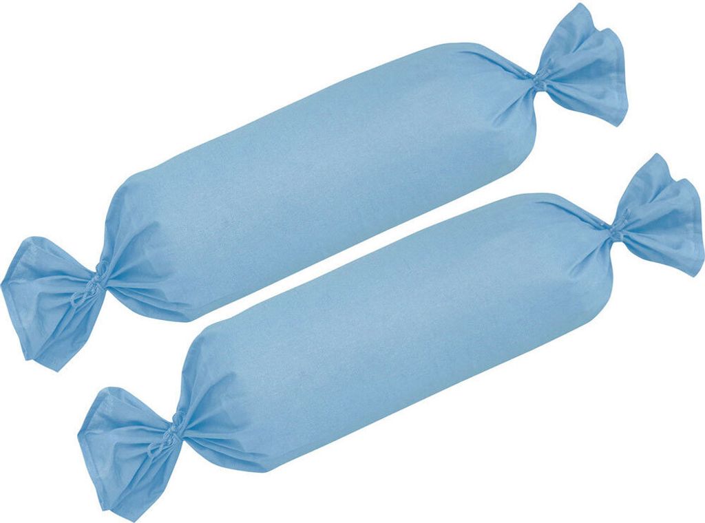 Traumschlaf Edel-Linon Kissenbezüge 2er Set 2x Nackenrollenbezug 26x79 cm aqua