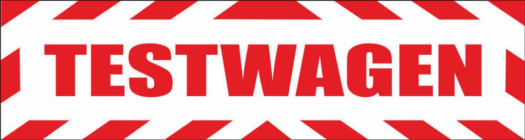 INDIGOS UG - Magnetschild "Testwagen" mit Rahmen 30 x 8 cm reflektierend rot- Magnetfolie für Auto / LKW / Truck / Baustelle / Firma
