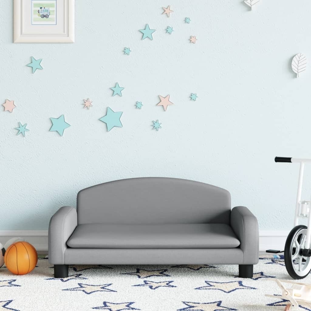 The Living Store Kindersofa Hellgrau 70x45x30 cm Stoff