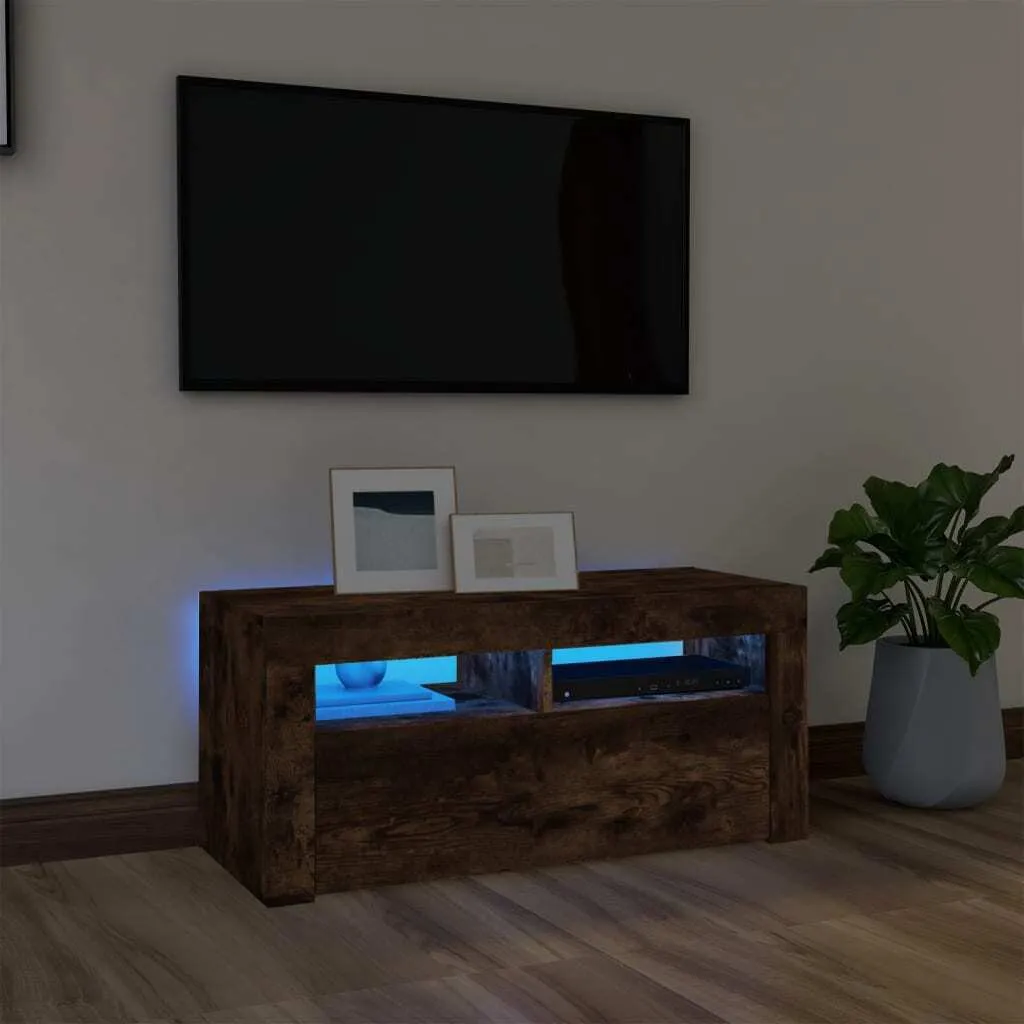 Mobile TV LED Rovere Scuro 90cm - Stile Urban 2025 New4790977