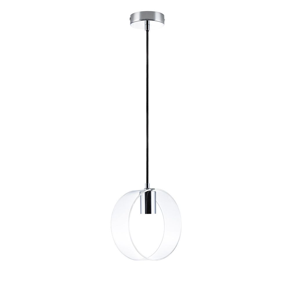 Deckenlampe Pendelleuchte Lampe Wohnzimmer Glas Retro Design E27 Farbe Transparent-Chrom