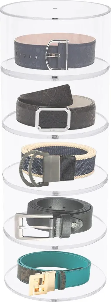 Support de rangement pour ceintures et bijoux 5 cases en plastique PC