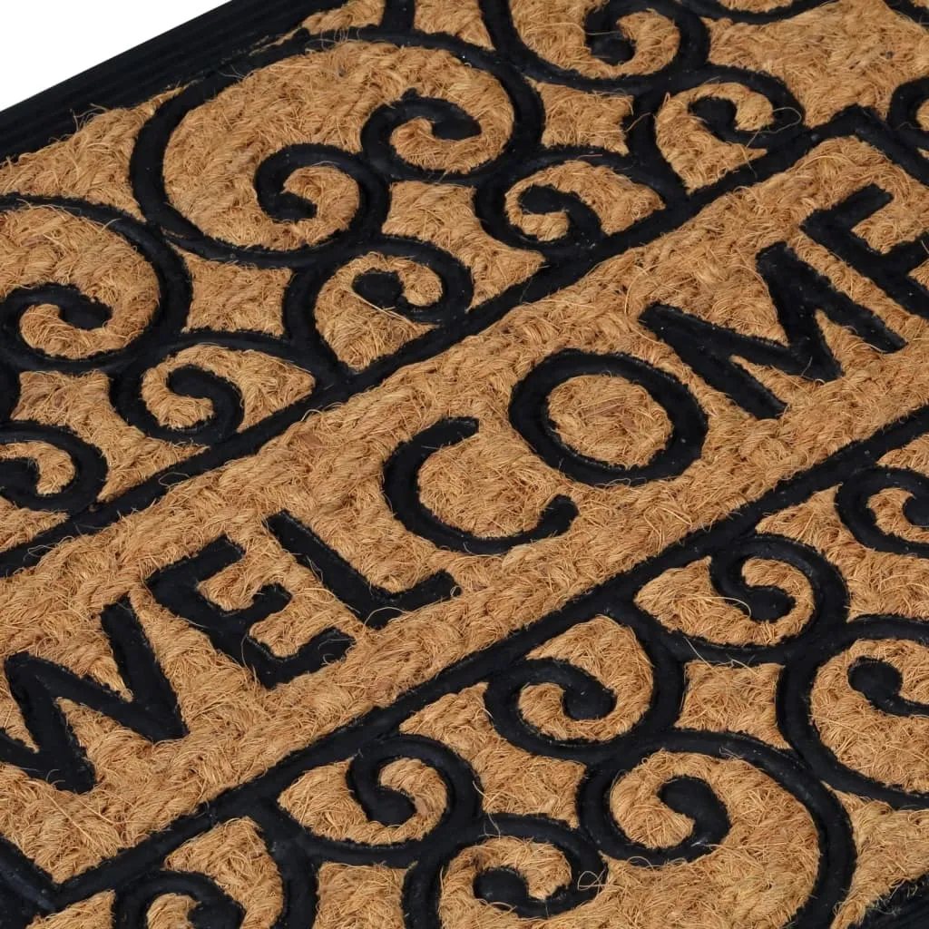 Tapis d'entrée demi-lune 45x75cm coco et caoutchouc pour extérieur - 5