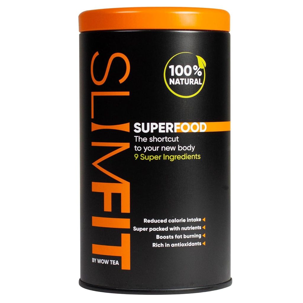 WOW TEA SlimFit Superfood Pulver – Proteinreicher Mahlzeitenersatz für Abnehmen & Schlankwerden – 9 Superfoods, Hunger Blocker, (210g, EU)