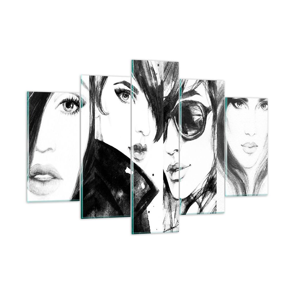Bilder auf glas - frau gesicht - 150x100cm - Glasbilder - Wandbilder - Kunstdruck - zum Aufhängen bereit - Wanddekoration aus Glas - Glas Bilder -...