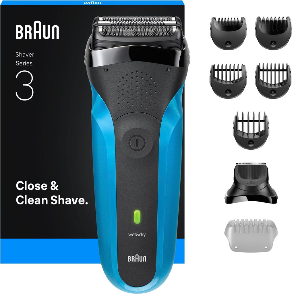 Braun Series 3 310BT Rasoir à grille Tondeuse Noir, Bleu Image du produit 