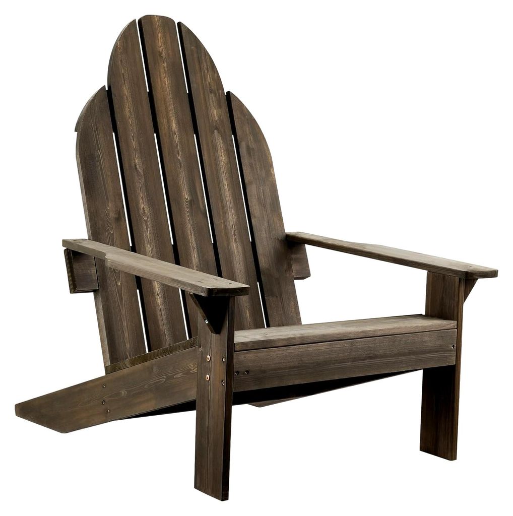 Adirondack Gartenstuhl aus massivem Holz 89 x 72 x 92,5 cm, bis 160 kg belastbar, ergonomischer Gartensessel aus Kiefer