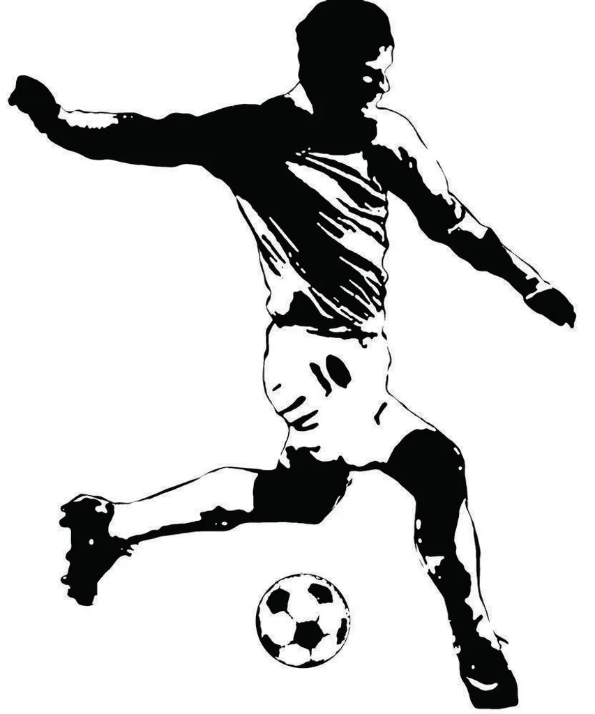 Décoration Murale Football pour Salle de Jeux - Grand Sticker Joueur