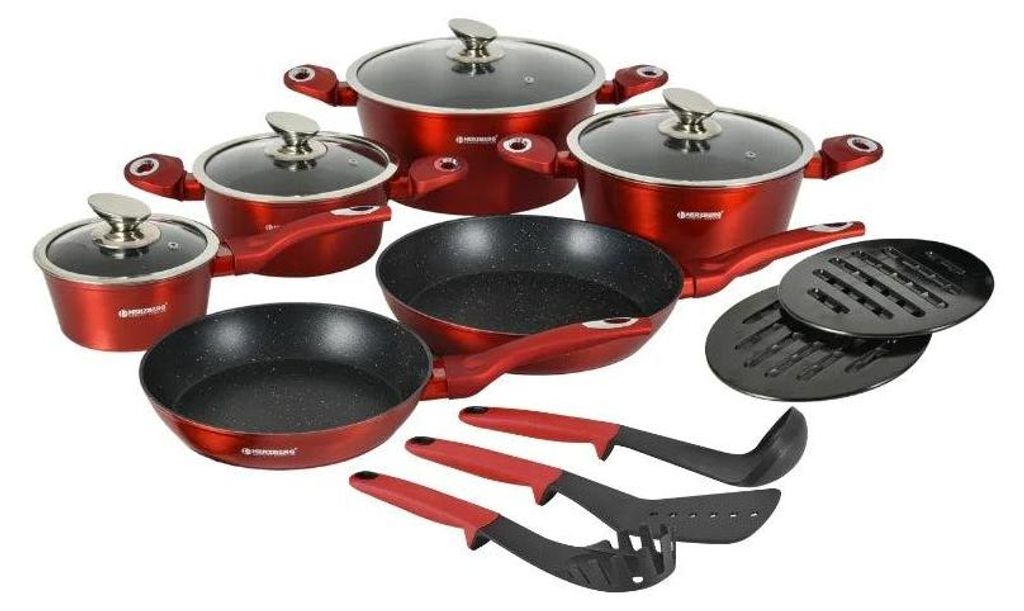 Batterie de cuisine 15 pièces à revêtement marbré, Image du produit 