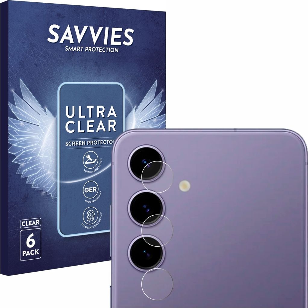 6x Für Samsung Galaxy S24 Enterprise Edition (NUR Kameraschutz) Schutzfolie Savvies Displayschutz Display Schutz Folie Klar Transparent
