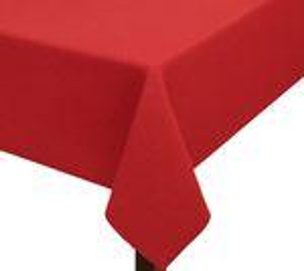 Tischdecke Garten Rechteckig 110x140 cm Rot mit Paspel Band pflegeleicht Weichschaum abwischbar Rutschfest Wetterbeständig
