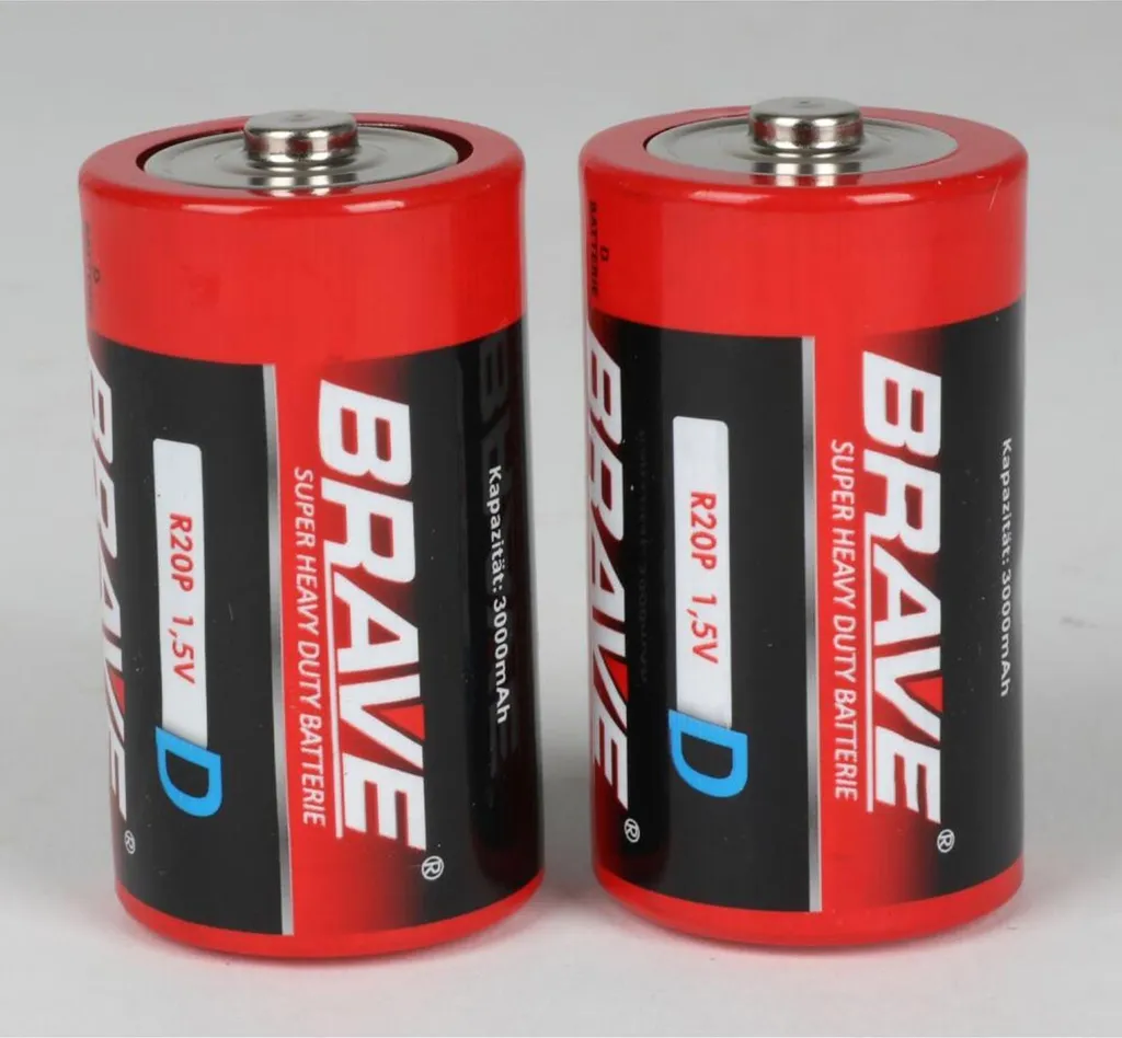 Piles 1,5 V R20 Super Heavy Duty BRAVE Mono - Haute autonomie en 24 pcs