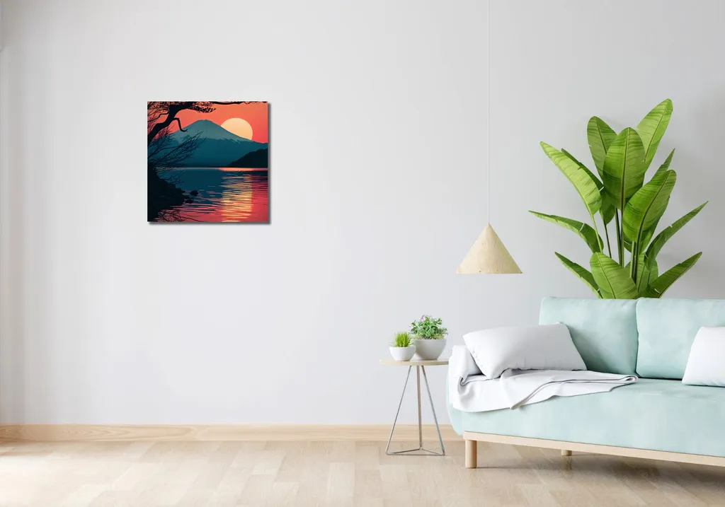 Offerta Quadro 50x50 Montagna di Sera - Arredo Parete Economico - 2