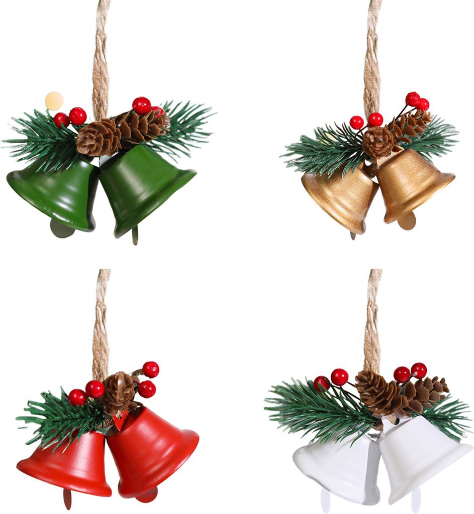 1/4Pcs Weihnachtsglocken Einfache Installation Lanyard Design Tannenzapfenform Weihnachtsglocken Türen Windows Baum Dekor